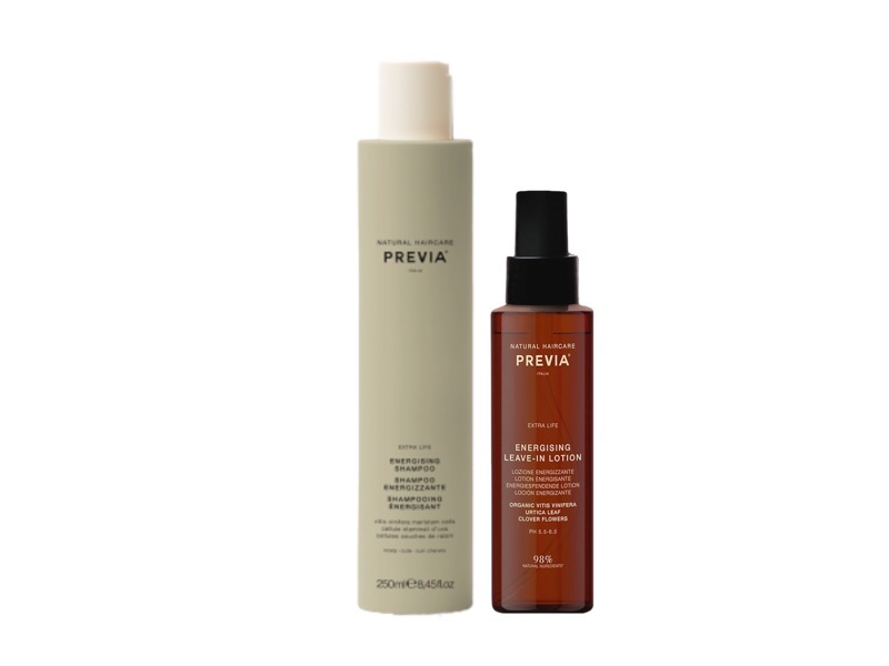 Previa Energising Shampoo 250ml + Previa Energising Leave In Lotion 100ml - Prevent Hair Loss & Stimulate Hair Growth