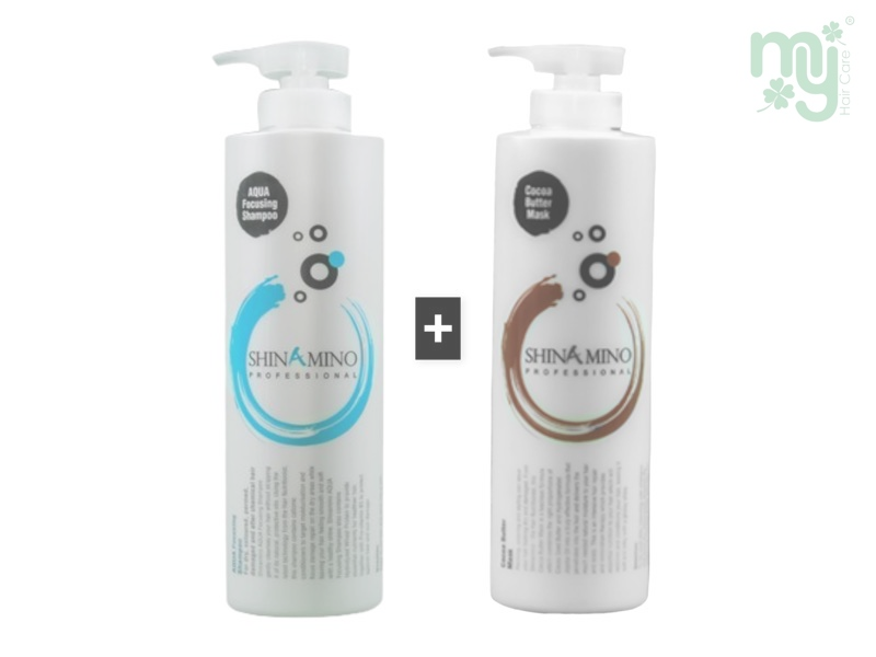 Shinamino Aqua Shampoo 1000ml + Cocoa Butter Mask 1000ml