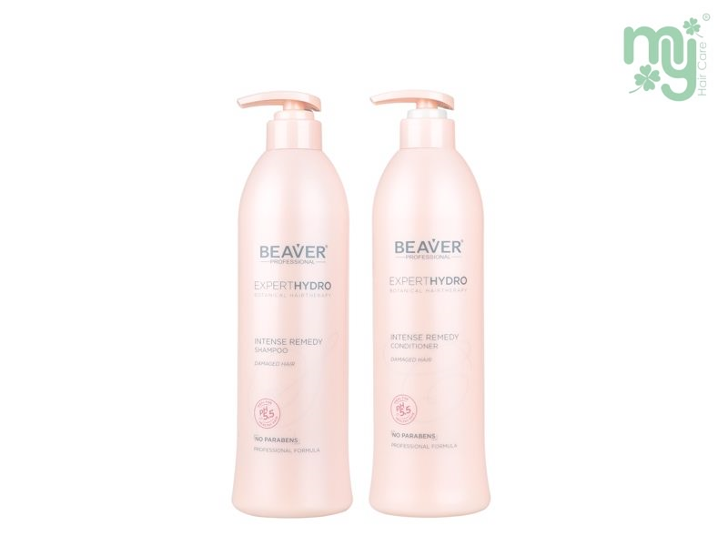 Beaver Expert Hydro Intense Remedy Shampoo & Conditioner - For Dry/Damage/Color Hair (768ml)